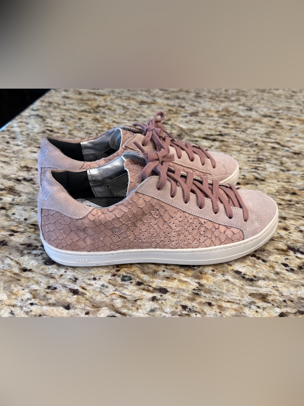 P448 John Pink Python Women’s Low Top Sneaker Made in ITALY Size 37
